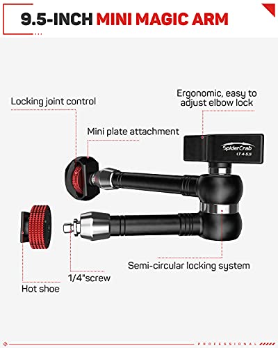 IFOOTAGE Table Top Video Kit, A200 Round Base Monopod with C Clamp and 9.5'' Magic Arm, for Live Streaming, Vlogging, Payload 10KG/22LBS