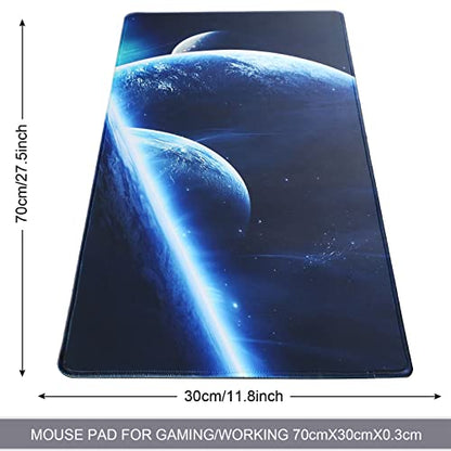 Large Gaming Mouse Pad with Stitched Edges,[27.5x11.8In] Extended Mouse Pad with Non-Slip Natural Rubber Base for Gamer/Desktop/Office/Home (70x30 Spaceball) - color: 70x30 Spaceball