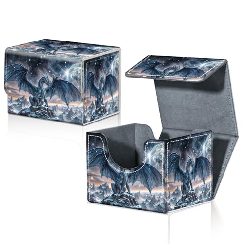 Card Deck Box for MTG Trading Cards with Magnetic Closure,Premium Card Storage Box Case Cover for TCG CCG Magic Cards,Blue Dragon - color: Blue Dragon