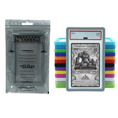 PSA Slab Guard Bumper for Standard PSA Graded Cards | Strong TPU, Exact Fit, Snap Tight Protection | Shock Absorption | Matte Finish PSA Slab Guard Protector (Gray) - color: Gray