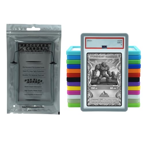 PSA Slab Guard Bumper for Standard PSA Graded Cards | Strong TPU, Exact Fit, Snap Tight Protection | Shock Absorption | Matte Finish PSA Slab Guard Protector (Gray) - color: Gray