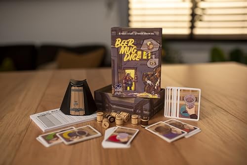 25th Century Games Beer Mug Dice Fun Dice Rolling Game for Families & Friends | Ages 8+ | 3-6 Players | Pub-Themed Strategy & Luck Card Game