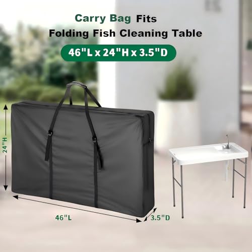 Folding Fish Cleaning Table Bag, Carry Bags for Outdoor Sink Table | Storage Bag for Camping/Party/Fish Cleaning Station, Waterproof Dustproof Protective Cover - 46x24x3.5 in - size: 46" x 24" x 3.5"