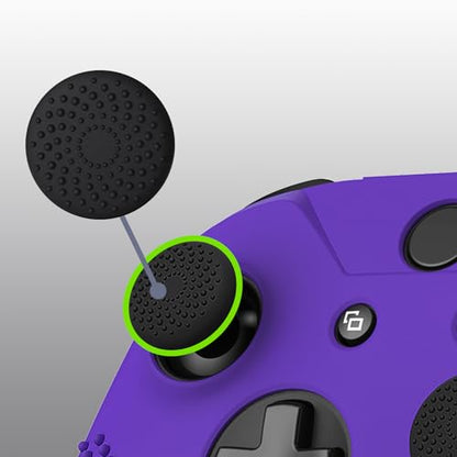 eXtremeRate PlayVital Soft Anti-Slip Purple Silicone Controller Cover Skins for Xbox One X/S Controller - Thumb Grips Caps Protective Case NOT Included - color: Purple