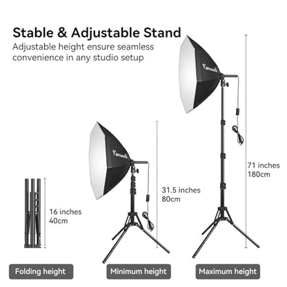 Softbox Lighting Kit 20"x20" with Remote Control, 2 Pack Photography Lighting Kit with Adjustable LED Light, 3000K-7500K Studio Lights for Product Photography, Live Streaming, Video Recording - size: 20''x20'' 2PK