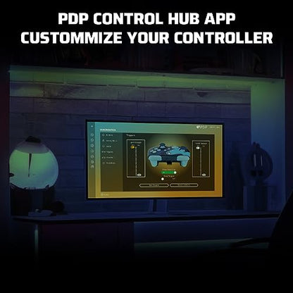 PDP Gaming REMATCH GLOW Enhanced Wired Controller: Licensed Xbox Series X|S Gamepad, Xbox One, Windows PC, Mappable Back Buttons, Audio Controls, Customizable Companion App: Blue Tide Glow in the Dark - color: Blue Tide (Glow in the Dark), style: Controll