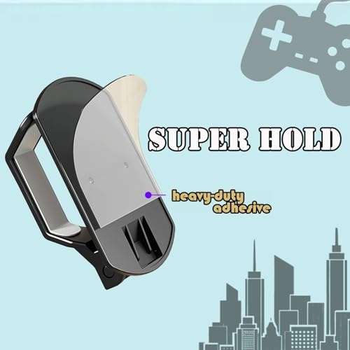 2 Packs Wall Holder Hook for Video Game Controllers,No Drill Black | Night Glow Sticker, No Drill Installing