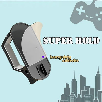 2 Packs Wall Holder Hook for Video Game Controllers,No Drill Black | Night Glow Sticker, No Drill Installing