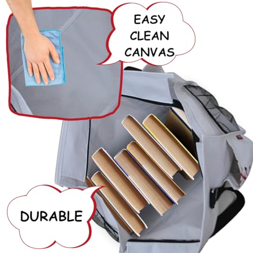 NGIL Utility Water Resistant Tote Bag | Work Tote for Women, Nurse Bag, Teacher's Choice Purse, Gym Bag, Everyday Organizer Top Zipper Closure - color: Baseball-white