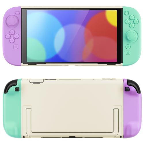 PlayVital Protective Case for Nintendo Switch 2 - Cute Dockable Hard Case Shell for Switch 2 with Thumb Grip & Sticker & Button Caps, Anti-Scratch & Shockproof Cover Skin - Soft Violet & Mint Green - color: Soft Violet & Mint Green
