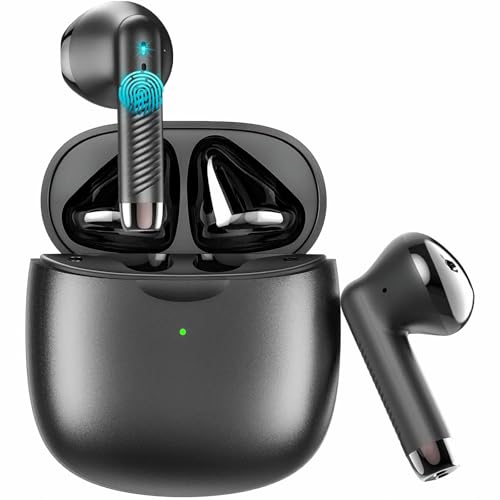Wireless Earbuds, Bluetooth 5.4 Earbuds Stereo Bass, Bluetooth Headphones | in Ear Noise Cancelling Mic, Sports Earphones IP7 Waterproof, 32H Playtime USB C Mini Charging Case Ear Buds for Android iOS - color: Deep Black