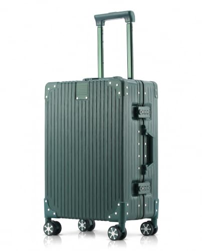 20" Hard Shell Carry On Luggage Zipperless Suitcase, Green | TSA Lock, Aluminum Frame, PC Hardside Lightweight Carry-On Suitcase, Spinner Wheels, 22x14x9 Airline Approved - color: Green
