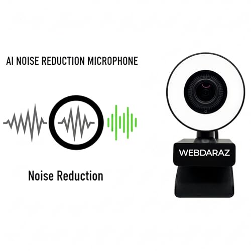 Webcam with Light Full HD 4K 1080P Web Camera Auto Focus Microphone Plug and Play USB Computer Web cam for PC Laptop Desktop, Mac Zoom Skype Teams