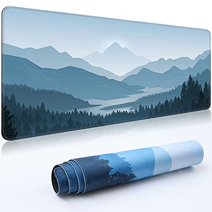 Desk Mat Pad,Large XXL Extended Mouse Pad Mat for Desktop Keyboard | 35''×15.6'' XXL Extended Gaming Mouse Pad with Non-slip Base Desk Matt Mousepad for Computer,Office,Keyboard and Laptop - color: B2-Vector Mountain