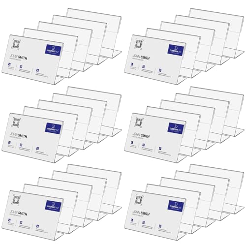 Daletu Mini Acrylic Sign Holders, Acrylic Food Sign Label for Party Buffet | Retail Price Card Signs Holders, Clear Plastic Table Counter Top Stand for Name Card, Bakery, Wedding, Event Decor - size: 30PCS 2.36" X 1.57"（6X4)