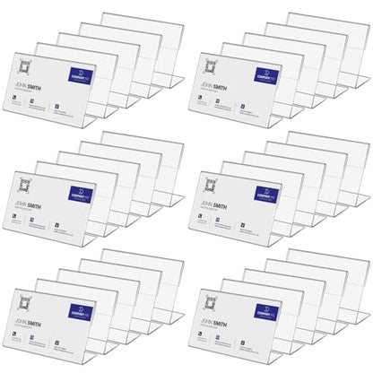 Daletu Mini Acrylic Sign Holders, Acrylic Food Sign Label for Party Buffet | Retail Price Card Signs Holders, Clear Plastic Table Counter Top Stand for Name Card, Bakery, Wedding, Event Decor - size: 30PCS 2.36" X 1.57"（6X4)