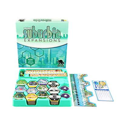 Bezier Games Suburbia Expansions , Blue | Tile Laying Board Game, Fun for Adults