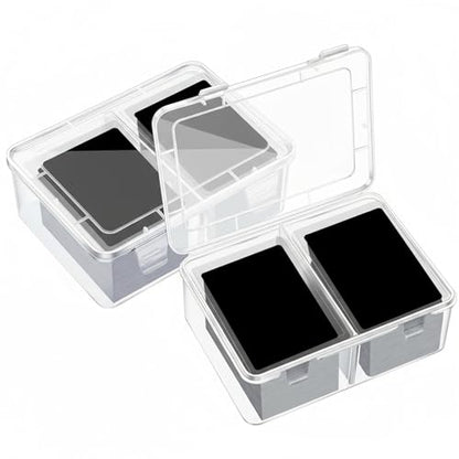 300 Card Storage Box Compatible with Mtg TCG Clear Plastic Trading Card Storage Box with Removable Divider Hard Trading Deck Case for Baseball Football Game Organizer Collector(2 Pcs)