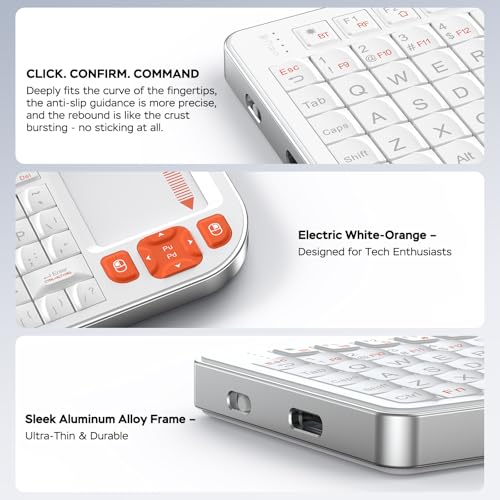 Mini Keyboard with Touchpad, Mini Bluetooth Keyboard, Ultra-Compact Portable for IT Professionals, Field Service Technicians, Home Theater PC & Multi-Device Travel - Durable &Reliable, White - color: white