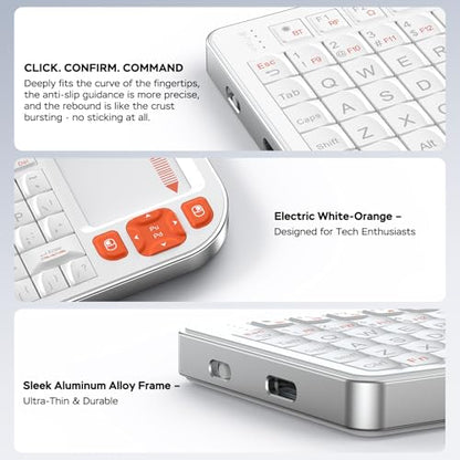Mini Keyboard with Touchpad, Mini Bluetooth Keyboard, Ultra-Compact Portable for IT Professionals, Field Service Technicians, Home Theater PC & Multi-Device Travel - Durable &Reliable, White - color: white