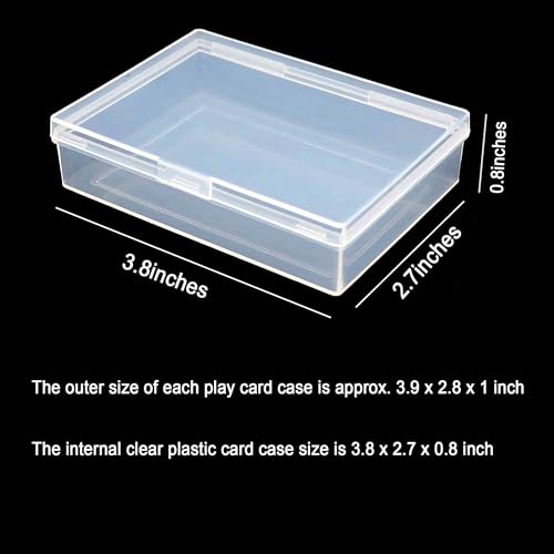18Pcs Playing Card Deck Box, Blank Playing Card Cases, Clear Plastic Empty Playing Game Card Boxes Holder Storage Organizer,Acrylic Trading Card Case for Bank Card Business Card Game Card Snap Closed