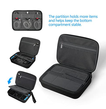 JSVER Hard Case for GoPro Cameras Carrying Case For Gopro Hero 13/12/11/10/9/8/7/AKASO EK7000/AKASO Brave 4 4K /Brave 7 LE/Brave 8/AKASO V50X /insta360 and Other Action Cameras - size: Large
