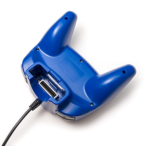 Mini Controller for N64 Console, Retro N64 Wired 64-bit Remote Game Controller Upgraded Joystick Gamepad Replacement Blue - color: blue