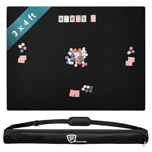 5 mm Board Game Mat for 36 x 48 in Tables, Mahjong Mat with Carrying Bag, Neoprene Playmat, Table Cover for Board Games, Tile, Poker, RPG and Dominoes (Black, 36 x 48 Inches) - color: Black, size: 36 x 48 Inches