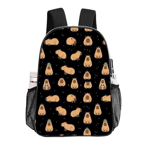 Clear Backpack with Mesh Pockets Stadium College Work | Beach Waterproof, Capybara, Heavy Duty, Transparent See Through Bag for Seaside Trips - color: Pattern (327)