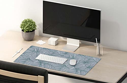 SSOIU Line Drawing Leaves XXL Green Gaming Mouse Pad - 35.5x15.7 Inch, Extended Size - color: Monstera Leaves