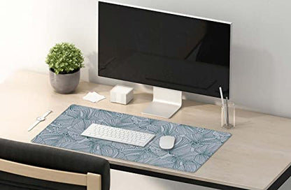 SSOIU Line Drawing Leaves XXL Green Gaming Mouse Pad - 35.5x15.7 Inch, Extended Size - color: Monstera Leaves