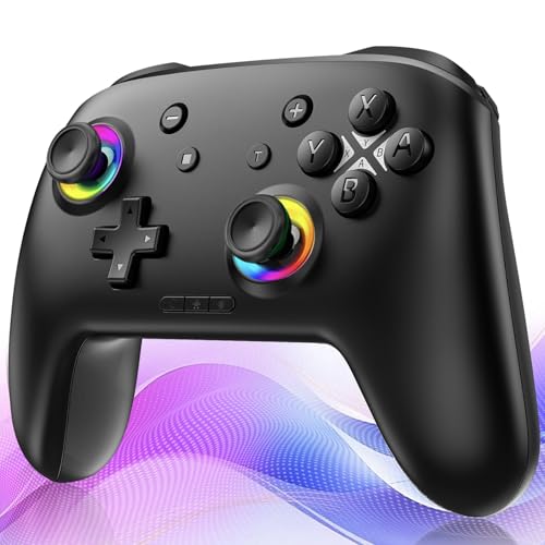 Wireless Switch 2 Controller with Wake-up/C-Key, For Switch 2/1/Lite/OLED/PC/iPad/iPhone/Mac/Android/Steam/TV,Bluetooth Game Controller with Macro/Turbo/Hall Effect Joystick/1000mAh Battery/Vibration/Motion Control