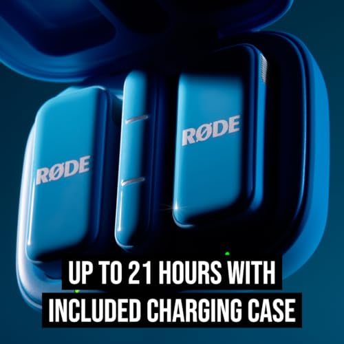 RØDE Wireless Micro - Compact Wireless Microphone, Two Mics with Charge Case for Smartphone Content Creation - USB-C, Blue | Two Ultra-Compact Clip-on Transmitters, USB-C Receiver, Charging Case, Magnetic Mounts and Furry Windscreens - color: USB-C Blue