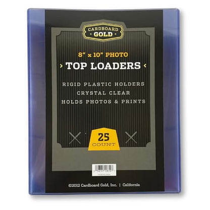 Cardboard Gold 8x10 Top Loaders - Rigid PVC Photo Sleeves - 25-Pack | Crystal Clear Hard Plastic, No Plasticizers, Print & Photo Protectors, Document Holder, Protective Storage - size: 25 Toploaders