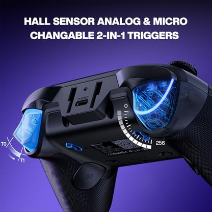 NYXI Imperial PC Gaming Controller with Adjustable Tension TMR Joysticks, Interchangeable Buttons for PC/Switch Layouts, 1000Hz Polling Rate, Dual-Mode Triggers, 1200mAh Battery & Dock - for PC/Switch/Android/TV