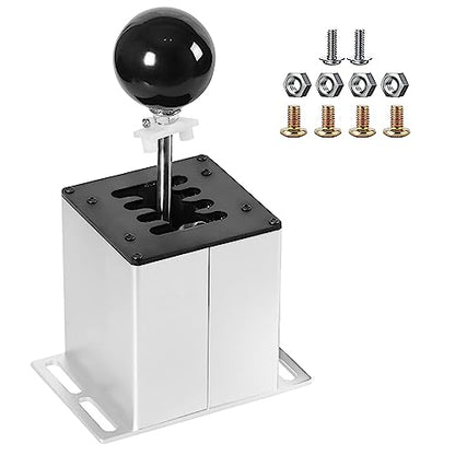 USB Simulator Shifter Compatible with Logitech G29 /G27 /G25 /G920 T300RS/GT Steering Wheel , Applicable for ATS ETS Dust WRC Sim Racing Games H Shifter with Carbon Fiber Grip - 7+R White(PC System) - size: HB-1014-7R-W