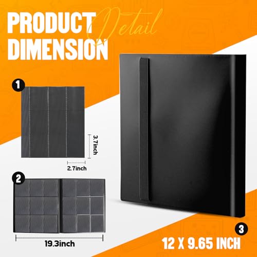Card Binder 9-Pockets, Trading Card Binder, 20 Pages, 360 Card Capacity Collection Binder, Card Folder for MTG, TCG, Game Cards & Sports Cards（Black） - color: Black