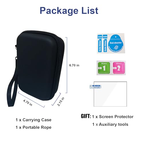 Carrying Case with Screen Protector for RG40XXV, Retro Game Console Travel Case - size: Case with Screen Protector, style: Black