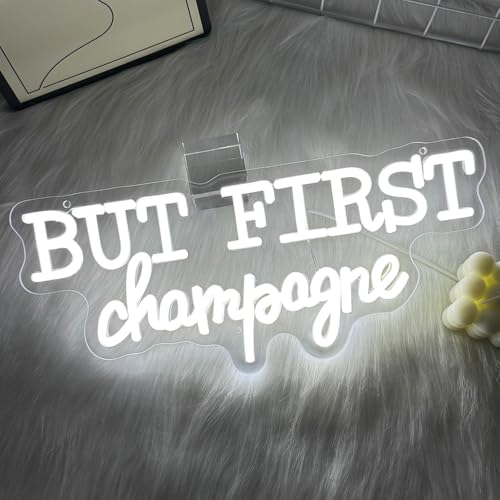 But First Champagne LED Neon Sign-Champagne Cheers Neon Signs for Wall Decor,Adjustable Bright Champagne Light Up Sign for Home Bar,Party, Man Cave, Pub,Birthdays,Graduations,Christmas Gifts - color: B-ButFirstChampagne