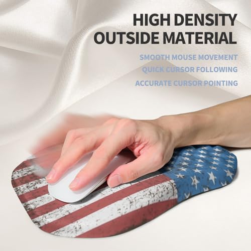 Ergonomic Raised Mouse Pad Wrist Support with Bilateral Slope Memory Foam Mousepad for Wrist Rest and Carpal Tunnel Pain Relief 11.8x7.9〃National Flag - color: National Flag