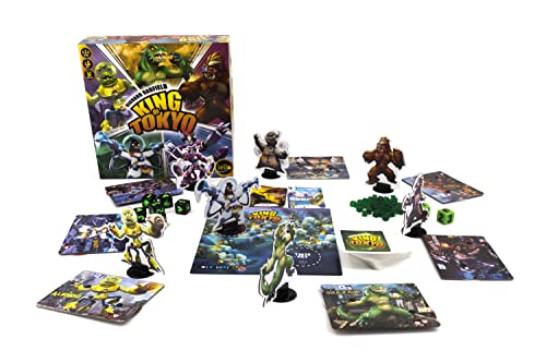 IELLO: King of Tokyo, New Edition, Strategy Board Game, Space Penguin Included in the Box, For 2 to 6 Players, 30 Minute Play Time, For Ages 8 and Up - style: Original