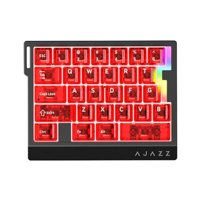 AJAZZ AK029 Magnetic Switch One Handed Gaming Keyboard, Hall Effect Rapid Trigger Mechanical Keypad with SOCD & DKS, 8KHz Polling Rate, 29 Keys Mini Ergonomic Gaming Keyboard for FPS Gamers, PC - color: Red Transparent