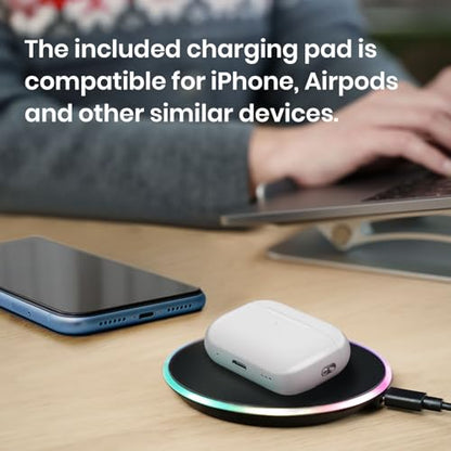 Perixx PERIMICE-713RX Wireless Rechargeable Vertical Mouse - Duo Wired and Wireless Charging Feature - Charging Pad Included - 6 Buttons Design - Black - Right-Handed Design - style: Wireless Rechargeable with Charging Pad