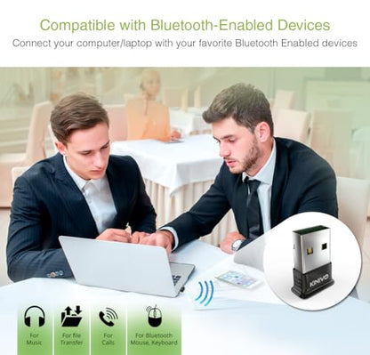 Kinivo USB Bluetooth Adapter for PC BTD400 (Bluetooth 4.0 Dongle Receiver, Low Energy) - Compatible with Windows 11/10/8.1/8, Raspberry Pi, Linux, Laptop & Headphones - style: BTD400