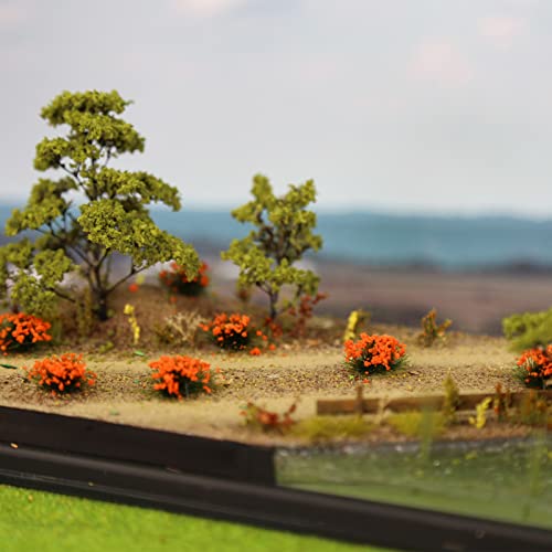 Miniature Vegetation Bushy Shrubs Tuft Flowers with Model Bases War Game DIY Railway Terrain Scenery (H) - color: H