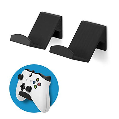 BRAINWAVZ Game Controller Holder Wall Mount Stand (2 Pack) for Xbox, PS5, Series X, ONE, PS4, PS3, Switch, Nintendo, PC & More, Fits Latest & Retro Gamepads, Stick On, Easy to Install, UGC1 - color: 2 Pack