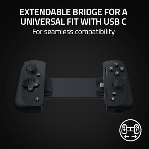 Razer Kishi V2 Gaming Controller for Android & iPhone 15 Series (USB C): Console Quality Controls - Stream PC, Xbox, PlayStation Games on Phone, Mobile - Passthrough Charging - Virtual Controller Mode (Renewed)