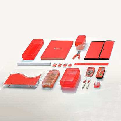 Enday Index Card Holder 3x5, Red Index Card Case with 5 Tab Dividers, Index Card Organizer, Flash Card Holder, Holds 100 Cards, 4 Pack - color: RED, size: 4