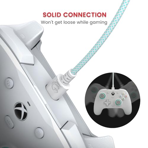 GameSir USB-C Cable for G7 SE, G7, T4 Kaleid (White & Cyan) - color: White & Cyan