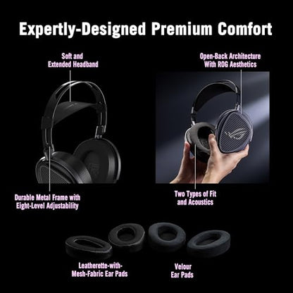ASUS ROG Kithara Gaming/Audiophile Open-Back Wired Headphones with Mic – ROG-Tuned HIFIMAN Planar Magnetic Drivers, Adjustable Headband, Extra Ear Pads, Compatible with DACs, Amps, PC, Console, Mobile